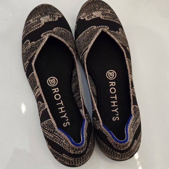 Rothy’s The Flat in Golden Shimmer Women’s Size 7 - Picture 1 of 8